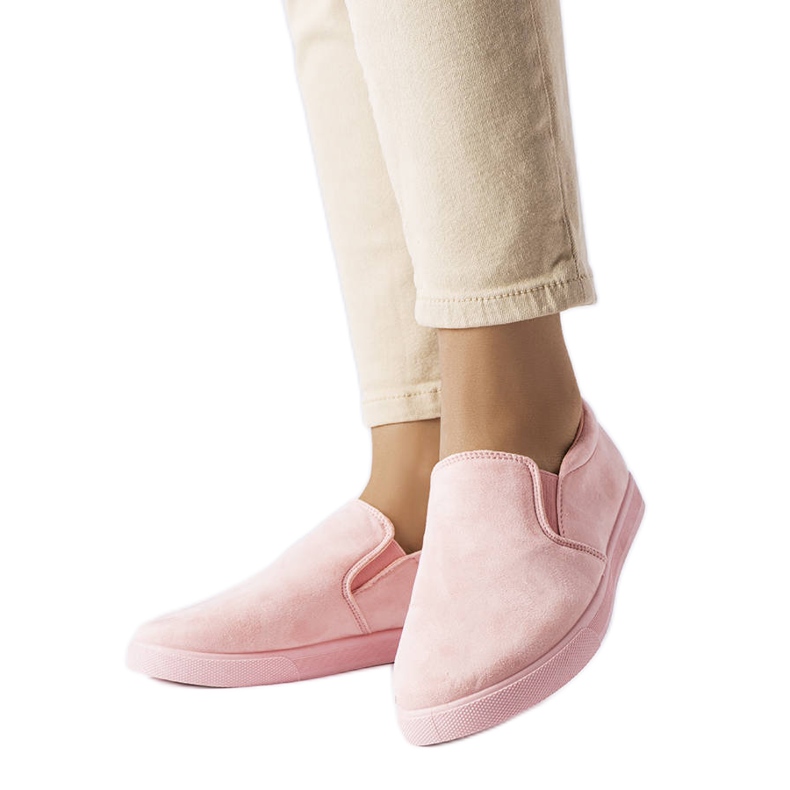 Rosa sneakers i ekomocka från Leroy