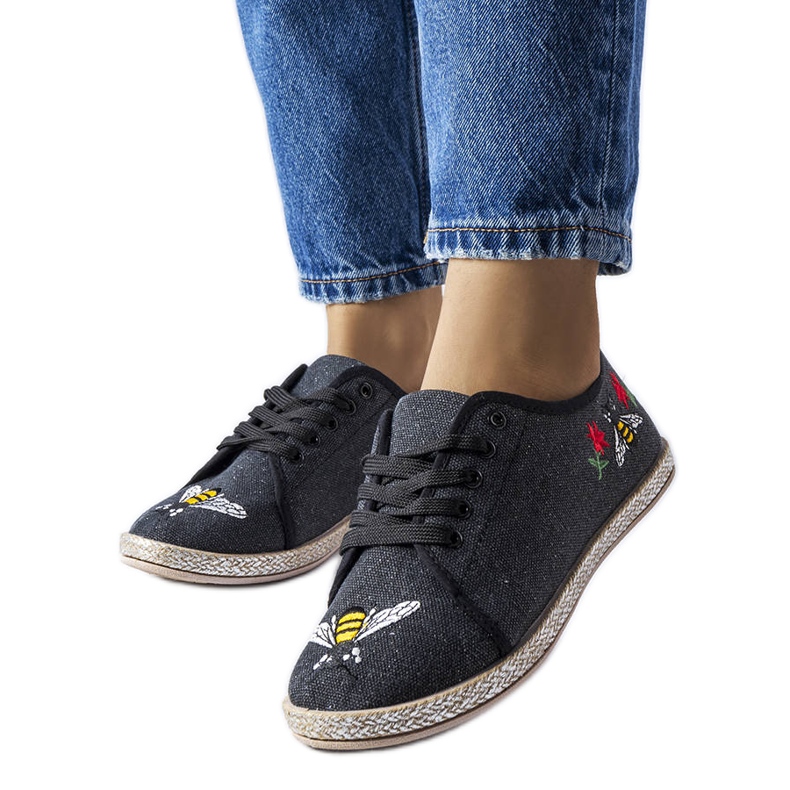 Svarta glitter espadrilles från Malia