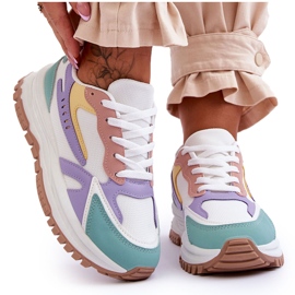 FI1 Moderiktiga plattformssportskor för kvinnor Flerfärgade Georgette mångfärgad