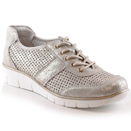 Filippo DP028 läder genombrutna sportskor för kvinnor gyllene