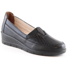 Svarta slip-on wedge skor för kvinnor T.Sokolski W23-481