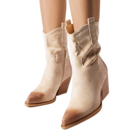 Klassiska beige Marcheterre cowboystövlar