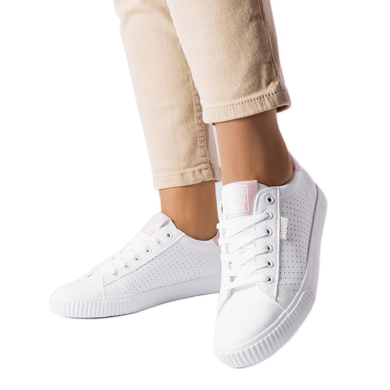 Vita sneakers med perforering Big Star HH274073