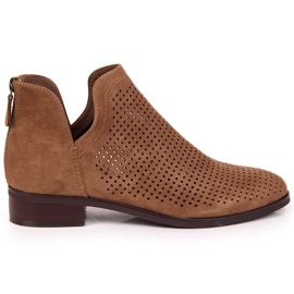 Vinceza genombrutna fjäderstövlar i mocka beige