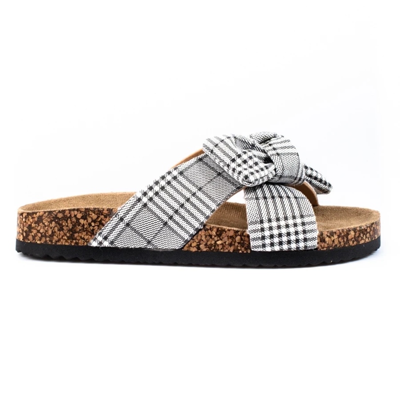 Vinceza rutiga tofflor för kvinnor vit