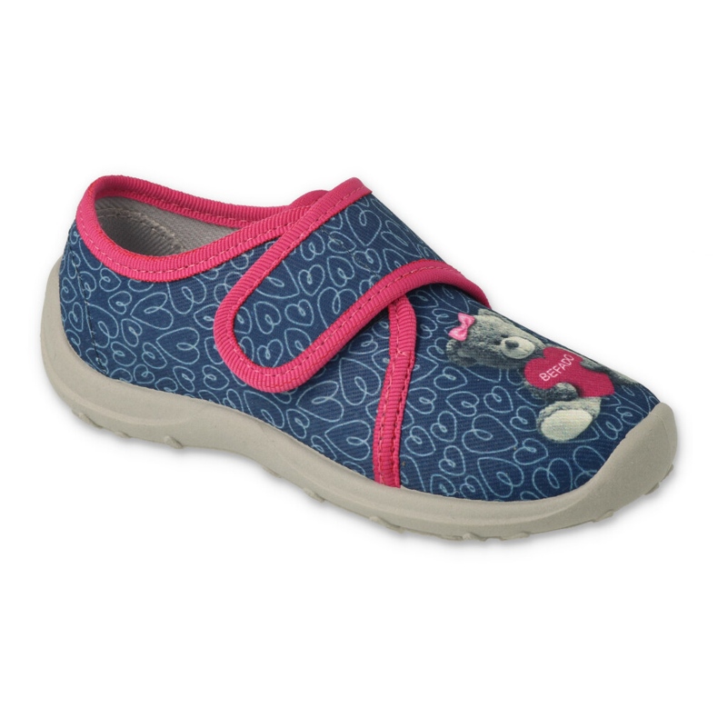 Befado barntofflor 660X049 blå med hundapplikation