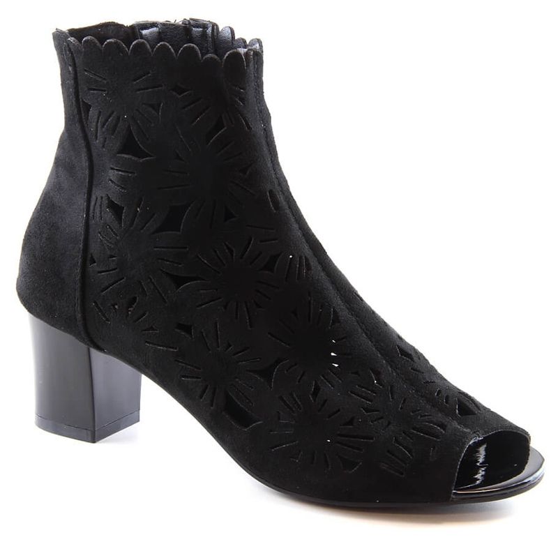 M. DASZYŃSKI Kvinnors genombrutna stövlar peep toe svarta M.Daszyński MR1954-10