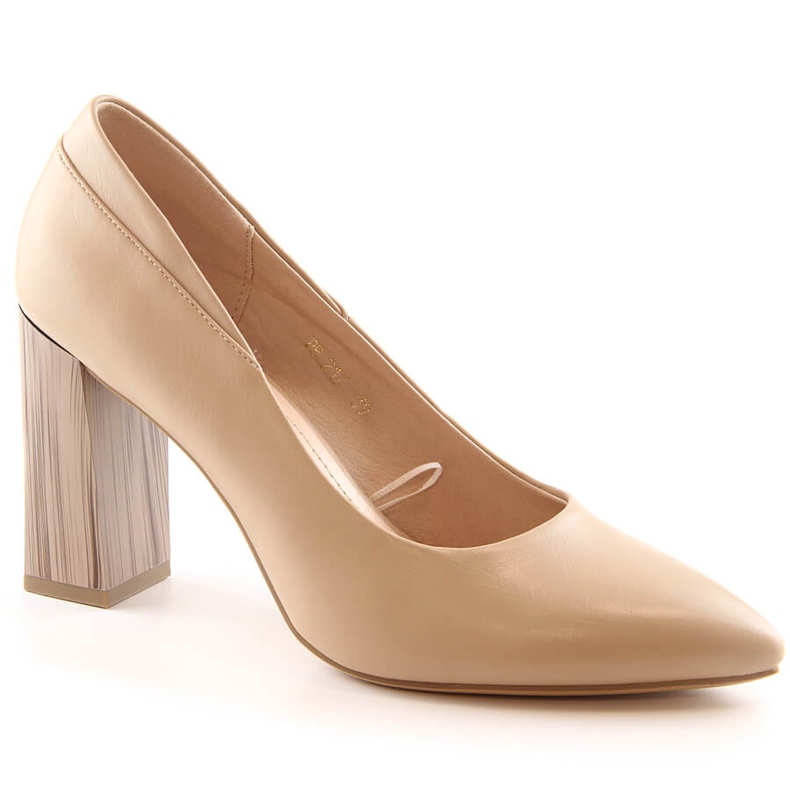 Beige spetsiga pumps för damer från Sergio Leone PB217
