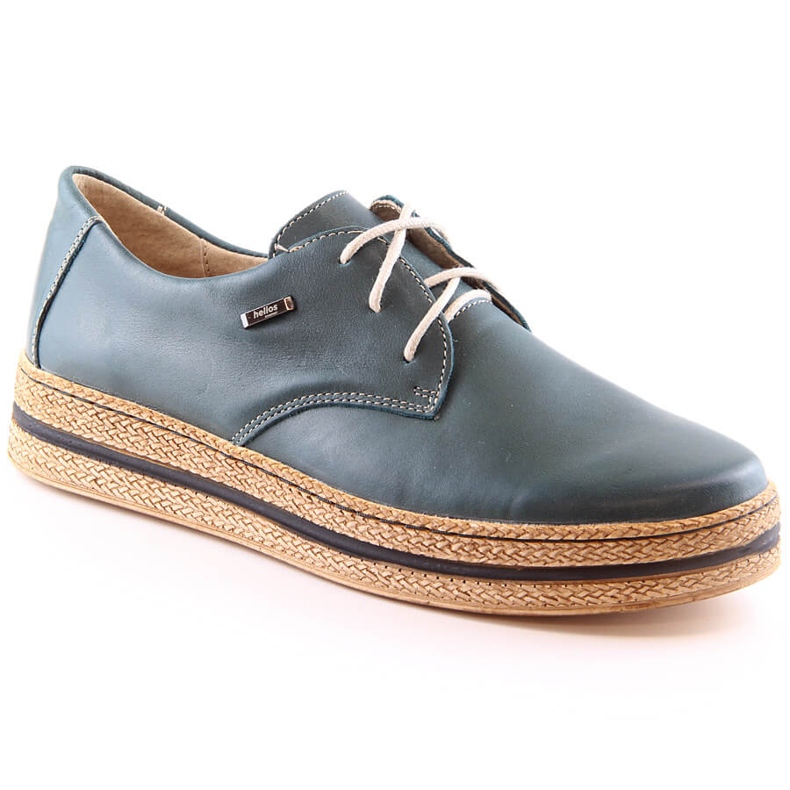 Bekväma läderskor för kvinnor på plattformsgröna Helios 380