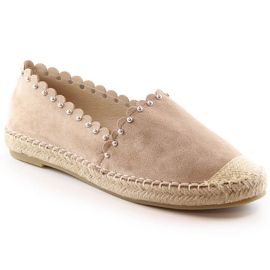 Slip-on espadrillor för kvinnor beige Vinceza 34595