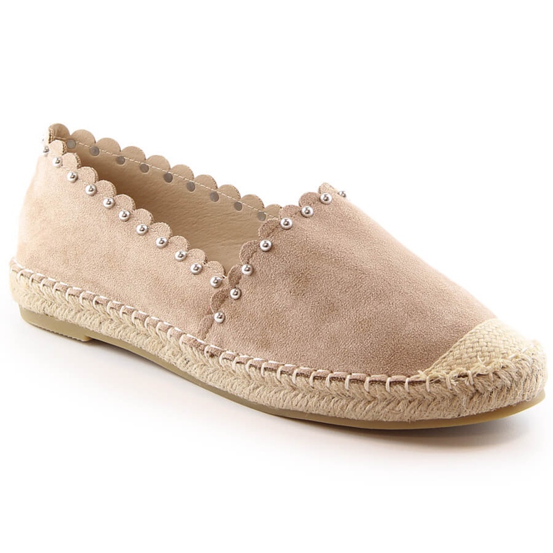 Slip-on espadrillor för kvinnor beige Vinceza 34595