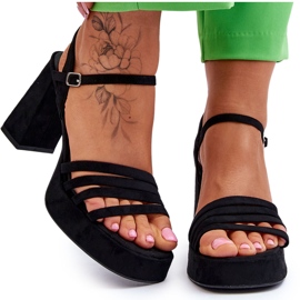 Damklackar och plattformssandaler i mocka Svart Verda