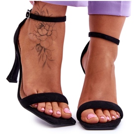 Mocka kvinnors klacksandaler Svarta Rousses