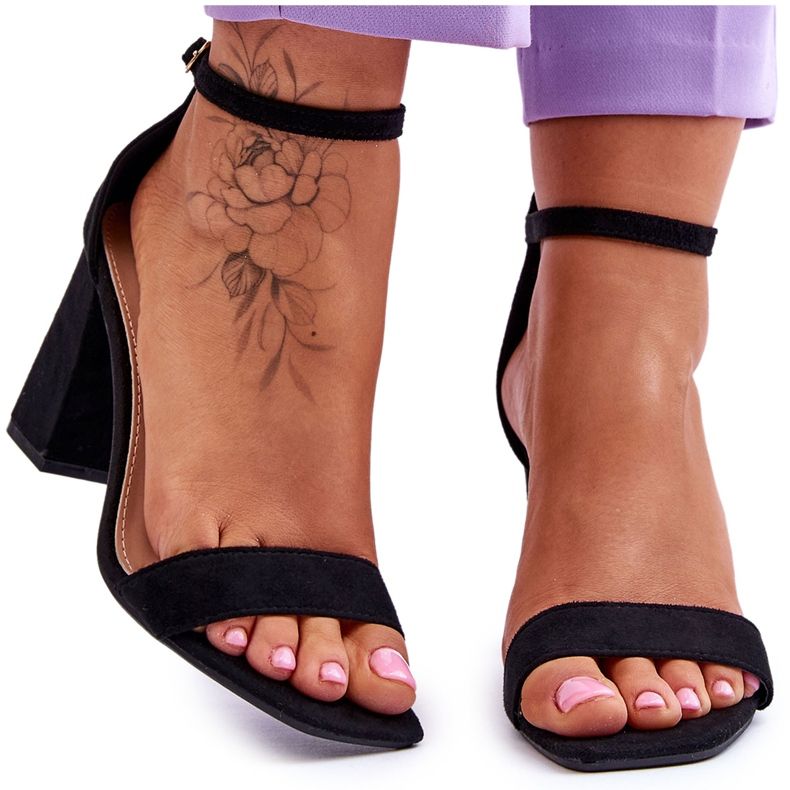 Damsandaler På Stabil Klack Svart Lavissa