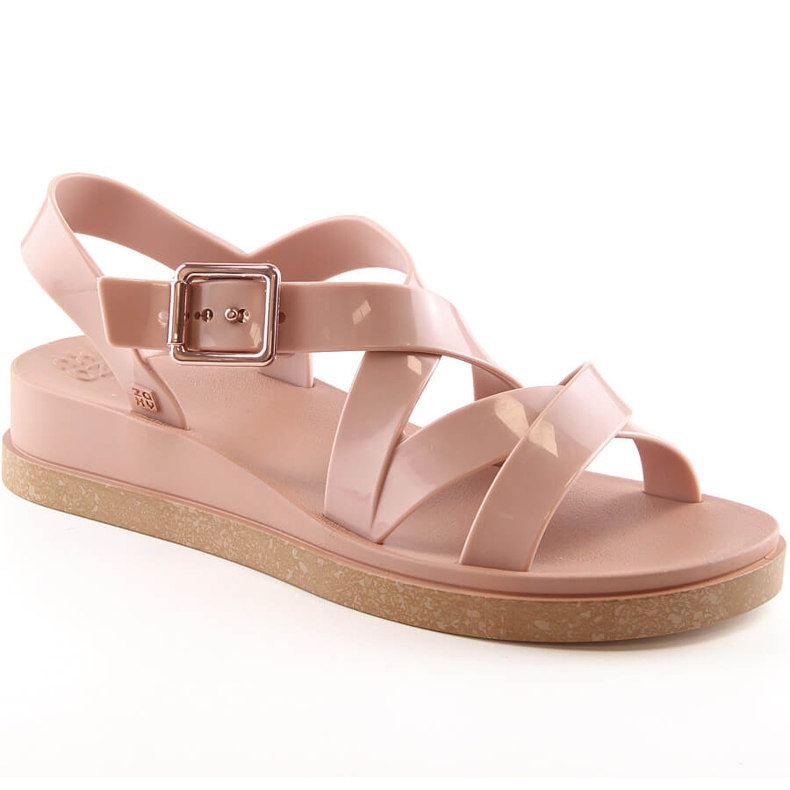 Bekväma elastiska damsandaler doftande nude ZAXY Plena Sand JJ285094 rosa