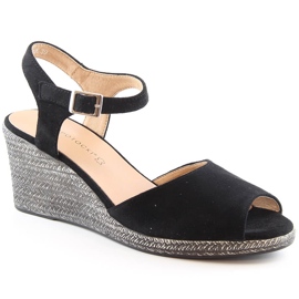 Kilsandaler i svart mocka för kvinnor Potocki SZ12100