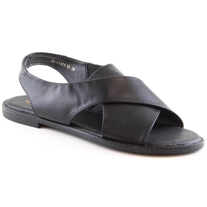 Platta slip-on sandaler för kvinnor svarta Potocki YQ21024 brun