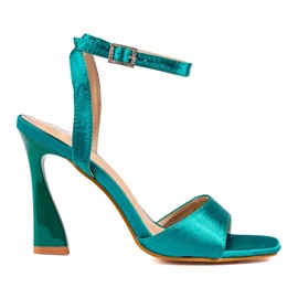 W. Potocki Högklackade damsandaler Potocki gröna