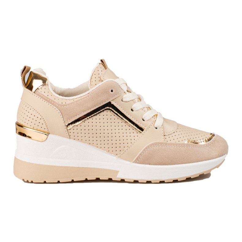 Beige Shelovet wedge sneakers för kvinnor