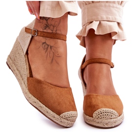 Camel Cammer Mocka Espadrilles Wedge Sandaler brun