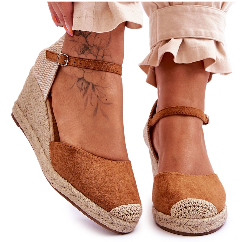 Camel Cammer Mocka Espadrilles Wedge Sandaler brun
