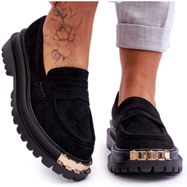 Klassiska Loafers i mocka med svart Monaro-utsmyckning