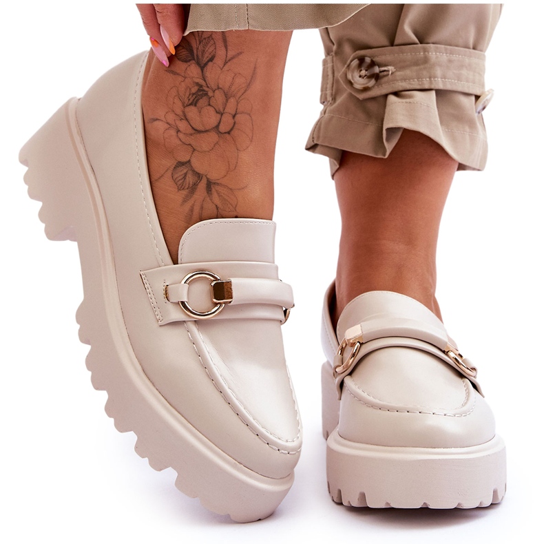 FJ1 Damläder Loafers Beige Camerin