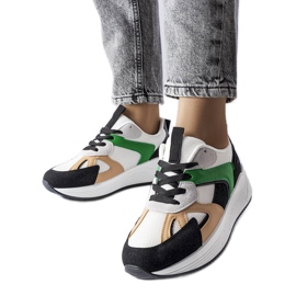 Svarta sneakers i blandade material från Riel vit