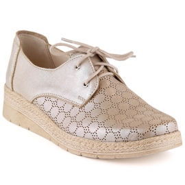 Skinnbekväma damskor gyllene Helios 401