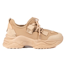 Beige sneakers för kvinnor på Shelovet-plattformen