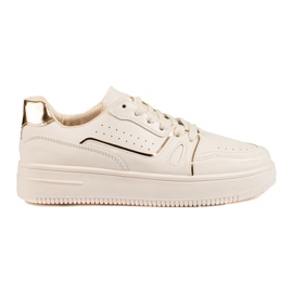 Beige sneakers för kvinnor på Shelovet-plattformen
