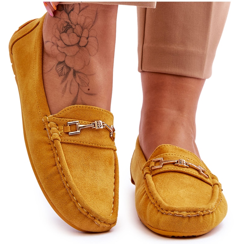 FJ1 Mocka Loafers Med Gul Eleina Ornament