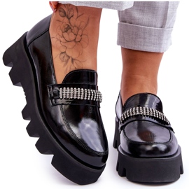 Fashionabla Loafers På Plattformen Med Dekoration Laura Messi 2600 Svart