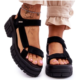 Damsandaler i mocka Big Star LL276035 Svart