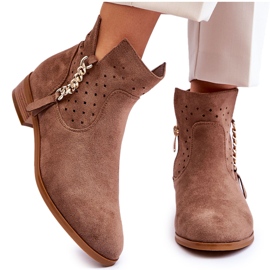 Vinceza Damkängor med dragkedja i mocka Beige Belliano