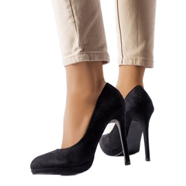 Svarta höga klackar från eco-mocka Bazinet