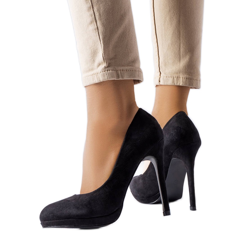 Svarta höga klackar från eco-mocka Bazinet