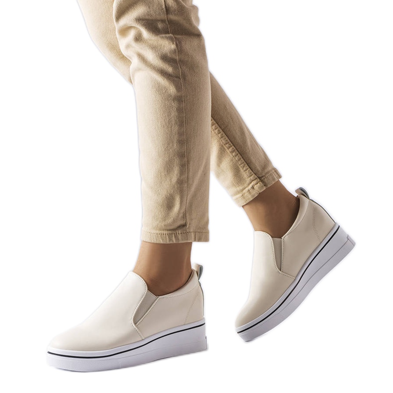 Beiga slip-on wedge sneakers från Francoeur beige