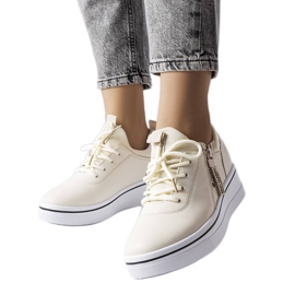 BM Beige low wedge sneakers från Mathieu