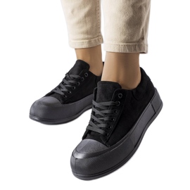 BM Svarta plattformssneakers från Agathe