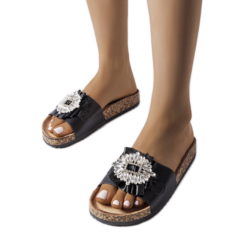 Svarta rutschkanor med korksula från Roy