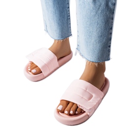 BM Rosa tofflor med kardborreband från Aleron