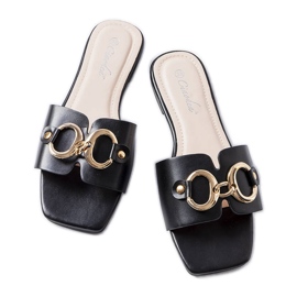 Svarta eleganta rutschkanor med kedja från Corbin