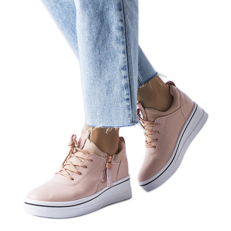 Rosa low wedge sneakers från Mathieu