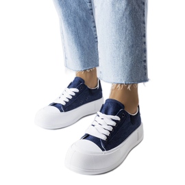 Marinblå platåsneakers från Josseaume