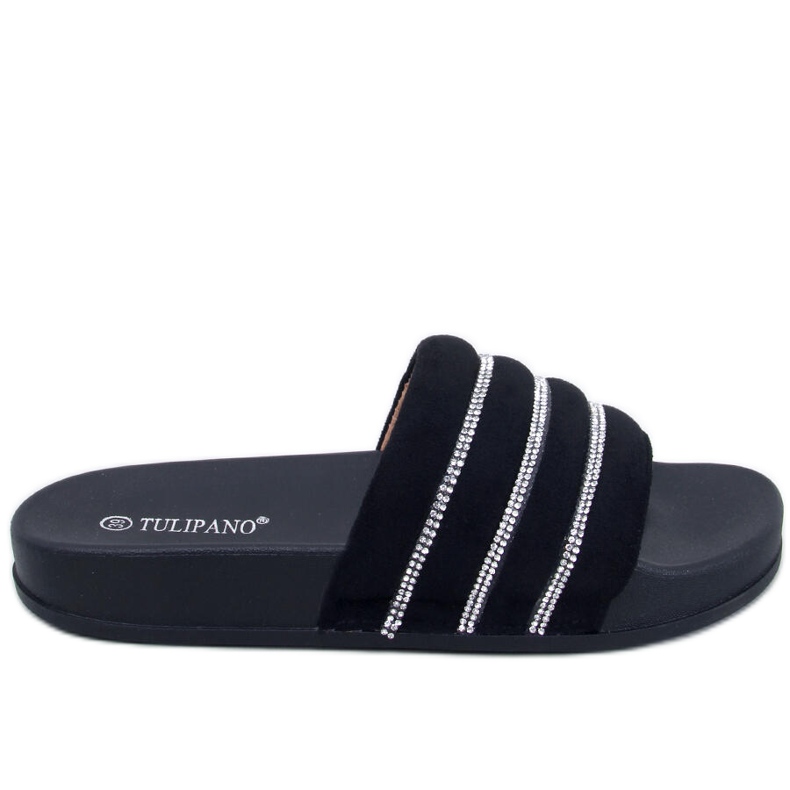 BM Lynne Black rhinestone rutschbanor svart