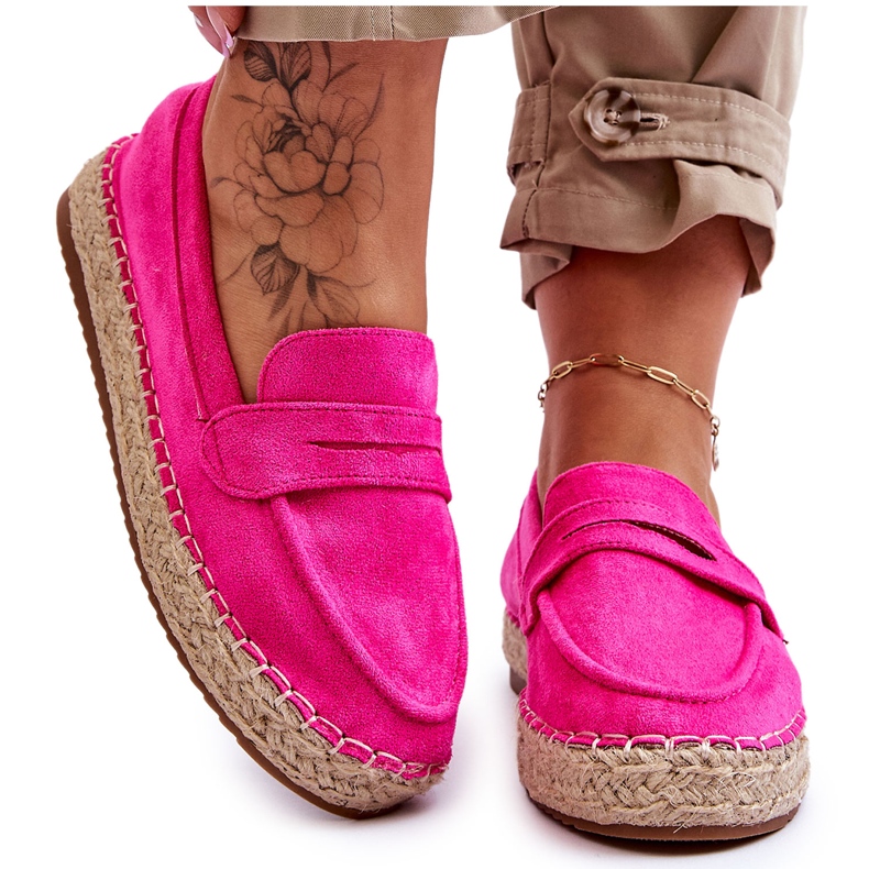 FI1 Espadriller i mocka dam Fuchsia Keyla rosa