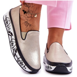 S.Barski Slip-On läder Sneakers för kvinnor Guld Ottavia gyllene