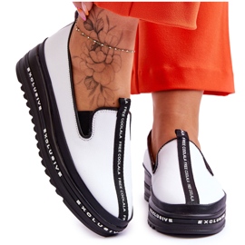 S.Barski Slip-on läder Sneakers för kvinnor Vita Nathalie