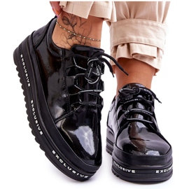 S.Barski Svarta Chantal Sneakers i lack